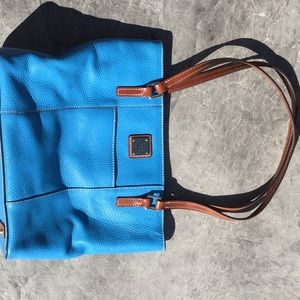 Turquoise Pebble Leather Dooney and Burke purse